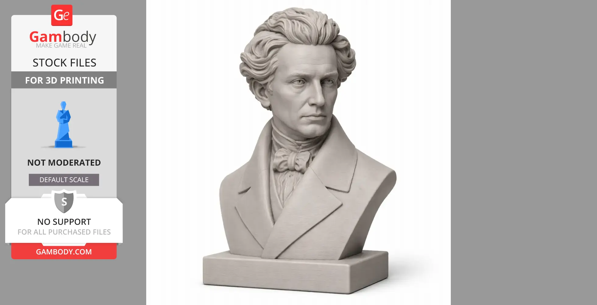 Soren Kierkegaard Bust - Historical Warrior STL