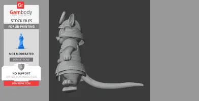 Tom Cat Samurai Ring Figure - Mashup Figure STL