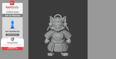 Tom Cat Samurai Ring Figure - Mashup Figure STL