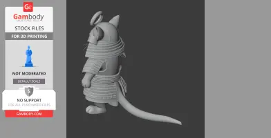 Tom Cat Samurai Ring Figure - Mashup Figure STL