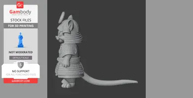 Tom Cat Samurai Ring Figure - Mashup Figure STL
