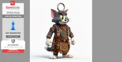 Tom Cat Shaman Ring Figure - Mashup Figure STL