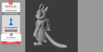 Tom Cat Shaman Ring Figure - Mashup Figure STL