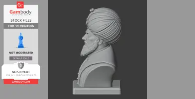 Suleiman the Magnificent Bust - Historical Warrior STL