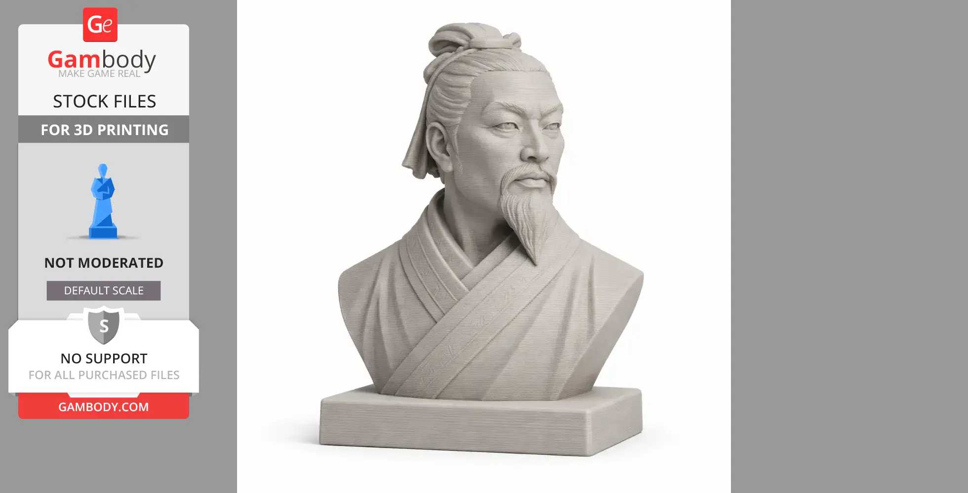 Sun Tzu Bust - Historical Warrior STL