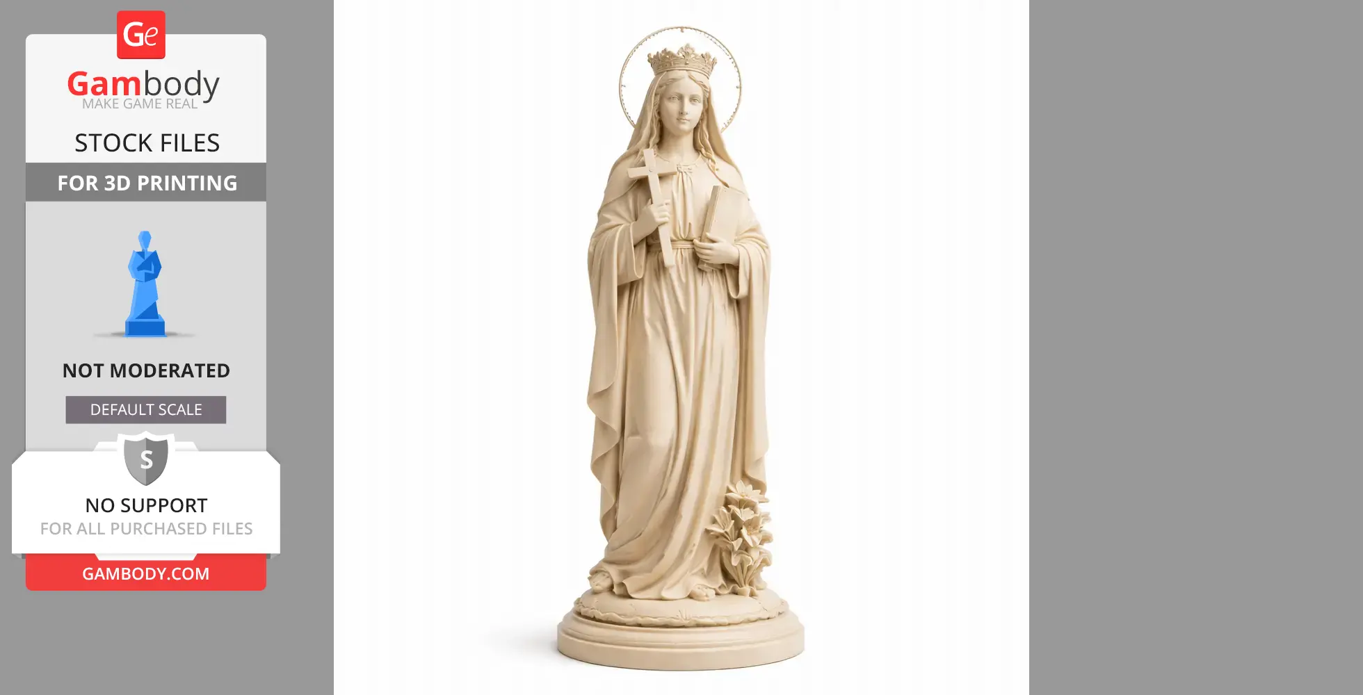 Saint Abra of Poitiers - Devotional Statue - STL 3D Print