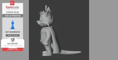 Tom Cat Superman Ring Figure - Mashup Figure STL