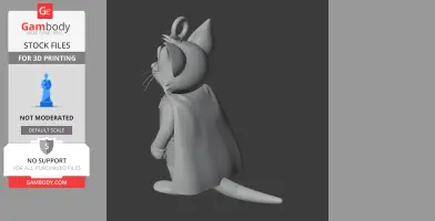 Tom Cat Superman Ring Figure - Mashup Figure STL
