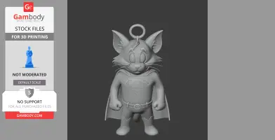 Tom Cat Superman Ring Figure - Mashup Figure STL