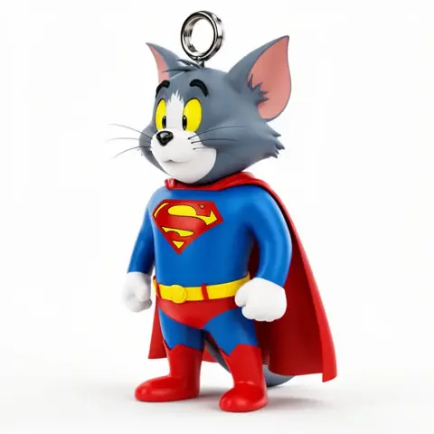 Tom Cat Superman Ring Figure - Mashup Figure STL