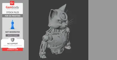 Tom Cat Terminator Ring Figure - Mashup Figure STL