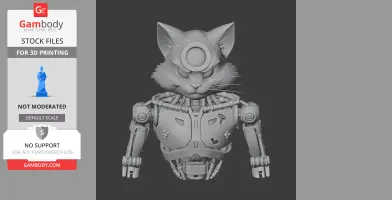 Tom Cat Terminator Ring Figure - Mashup Figure STL