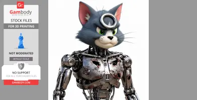 Tom Cat Terminator Ring Figure - Mashup Figure STL