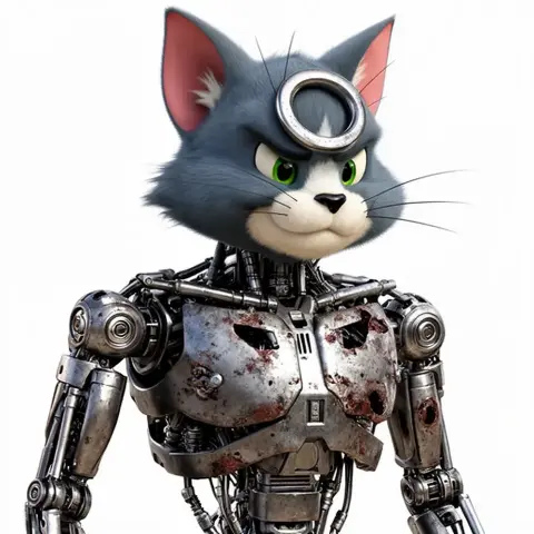 Tom Cat Terminator Ring Figure - Mashup Figure STL