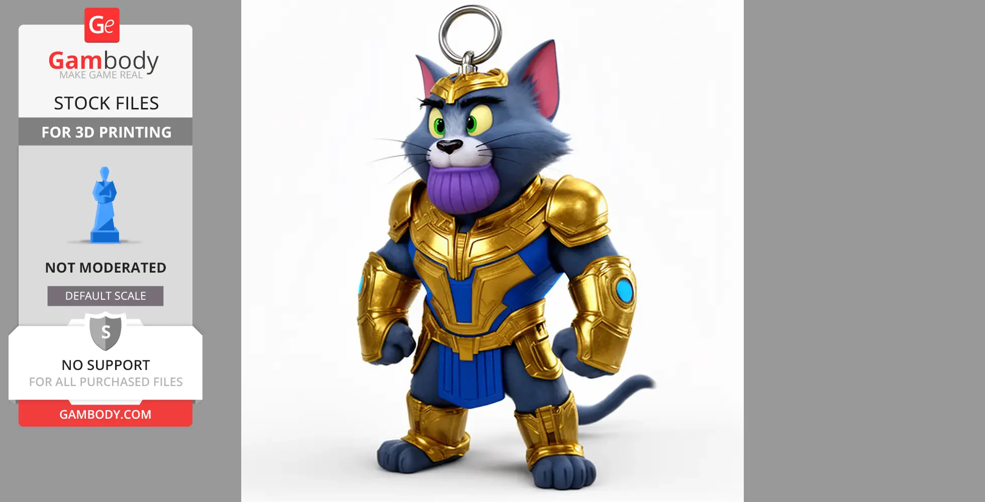 Tom Cat Thanos Ring Figure - Mashup Figure STL
