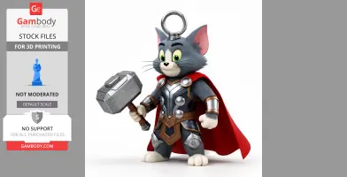 Tom Cat Thor Ring Figure - Mashup Figure STL