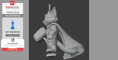 Tom Cat Thor Ring Figure - Mashup Figure STL