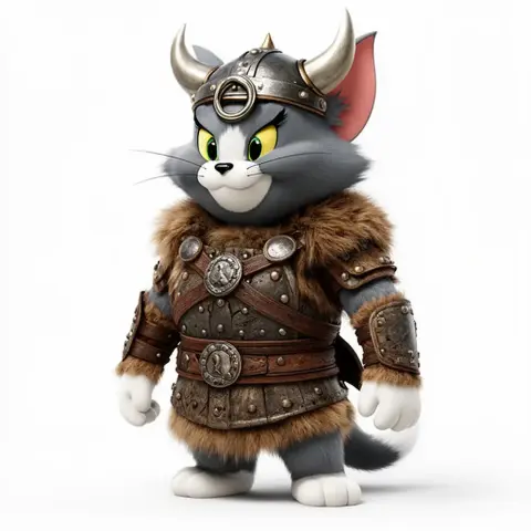 Tom Cat Viking Ring Figure - Mashup Figure STL