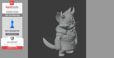Tom Cat Viking Ring Figure - Mashup Figure STL