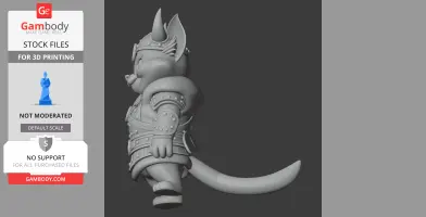 Tom Cat Viking Ring Figure - Mashup Figure STL