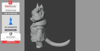 Tom Cat Viking Ring Figure - Mashup Figure STL