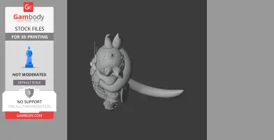 Tom Cat Viking Ring Figure - Mashup Figure STL