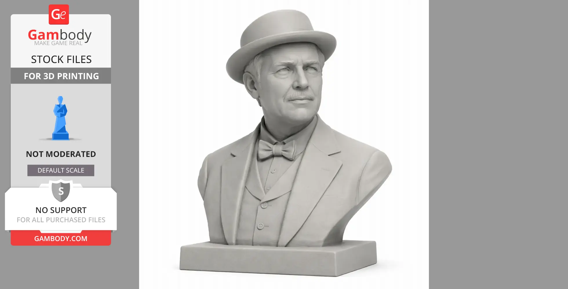 Thomas Edison Bust - Historical Warrior STL