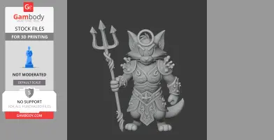 Tom Cat Poseidon Ring Figure - Mashup Figure STL