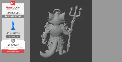 Tom Cat Poseidon Ring Figure - Mashup Figure STL