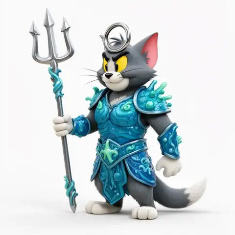 Tom Cat Poseidon Ring Figure - Mashup Figure STL