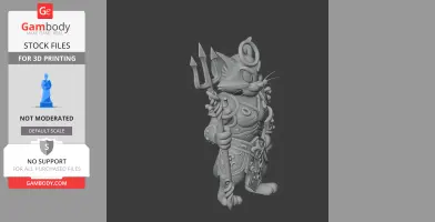 Tom Cat Poseidon Ring Figure - Mashup Figure STL