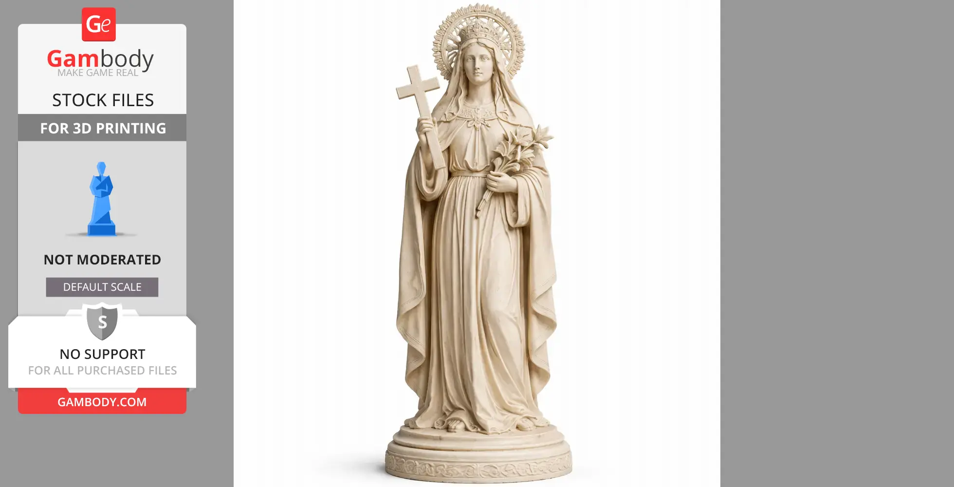 Saint Abrosima - Devotional Statue - STL 3D Print