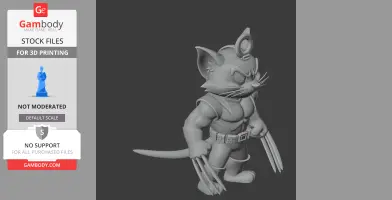Tom Cat Wolverine Ring Figure - Mashup Figure STL
