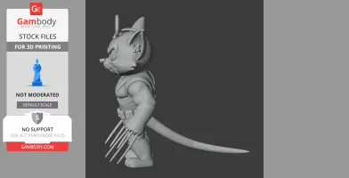 Tom Cat Wolverine Ring Figure - Mashup Figure STL