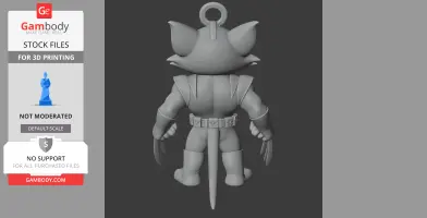 Tom Cat Wolverine Ring Figure - Mashup Figure STL