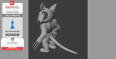 Tom Cat Wolverine Ring Figure - Mashup Figure STL