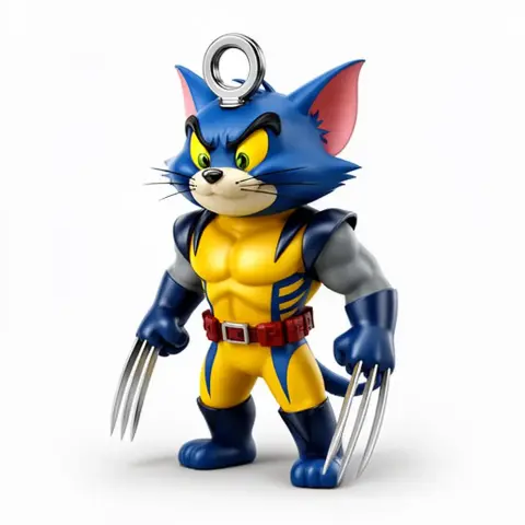Tom Cat Wolverine Ring Figure - Mashup Figure STL