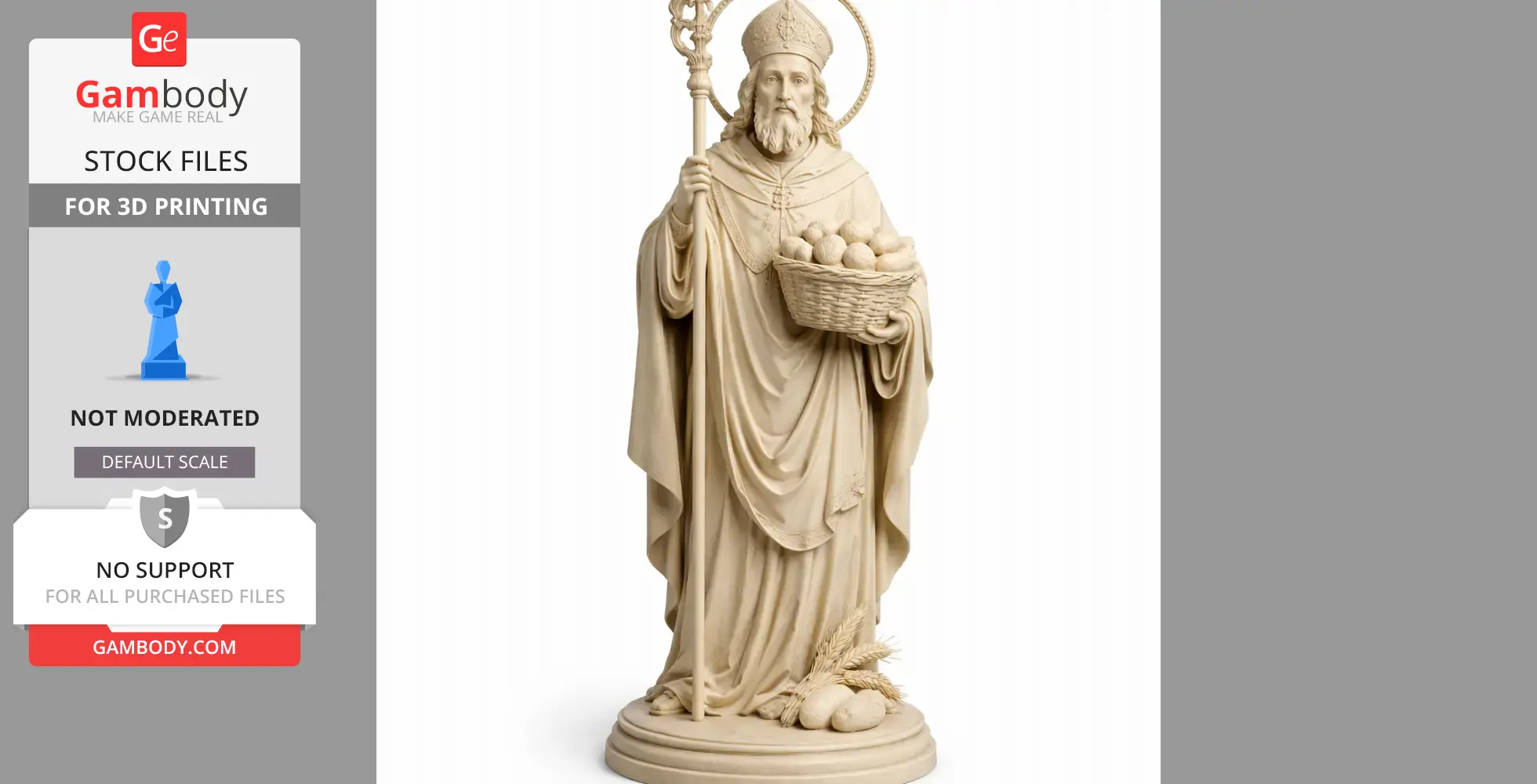 Saint Abundius - Devotional Statue - STL 3D Print