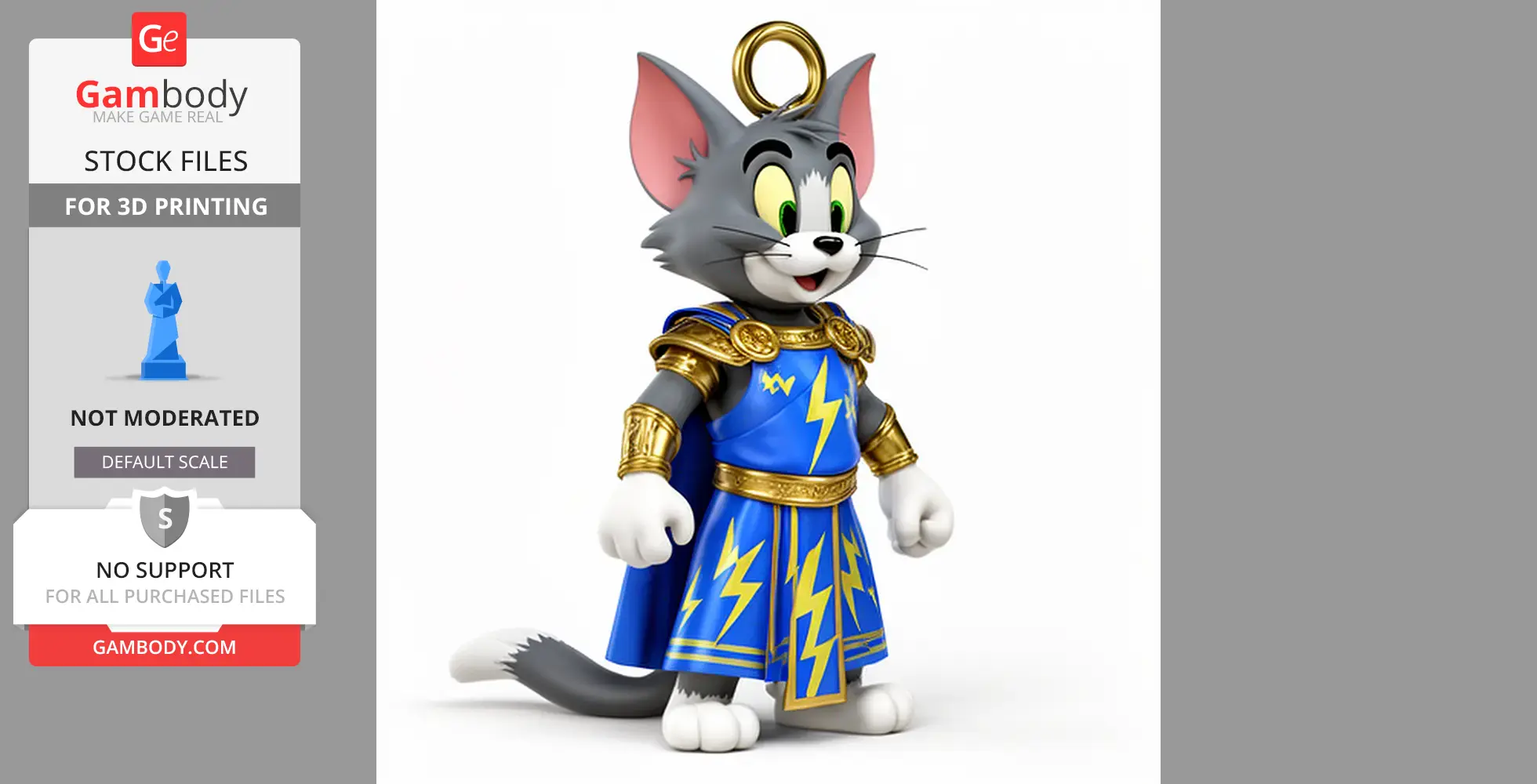 Tom Cat Zeus Ring Figure - Mashup Figure STL