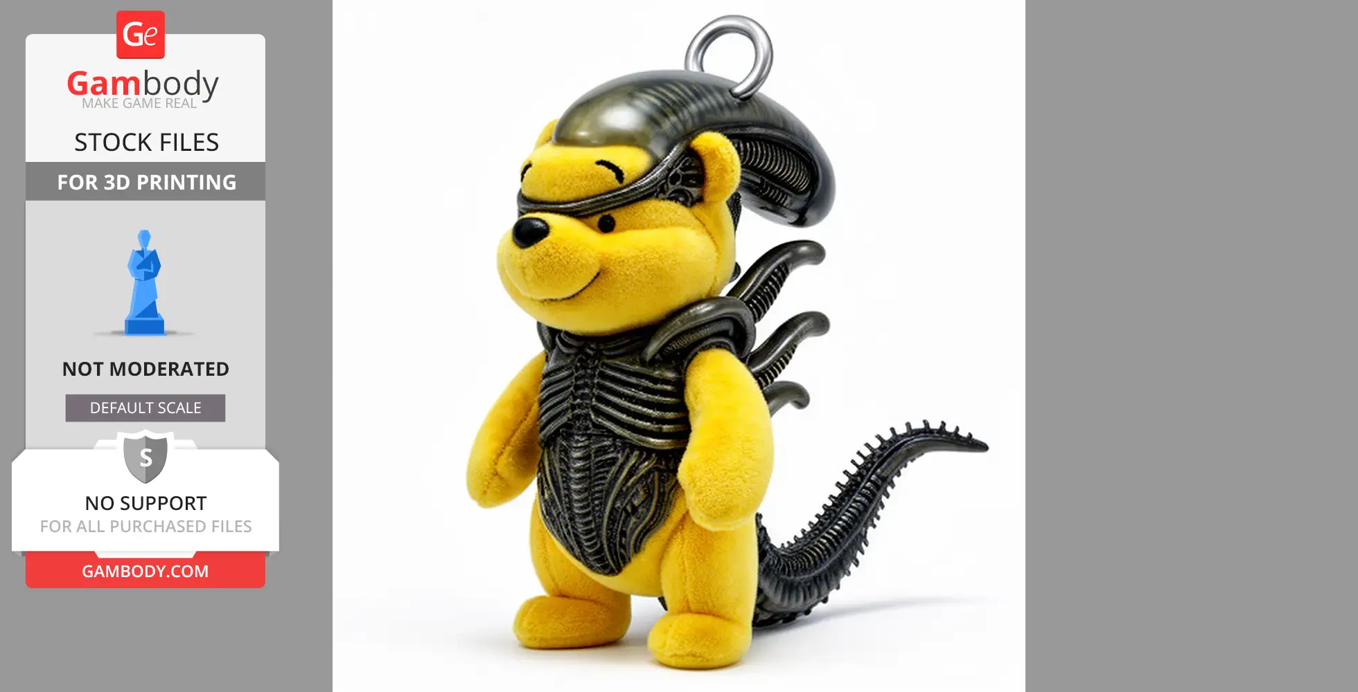Winnie the Pooh Alien Xenomorph Ring - Mashup Figure STL