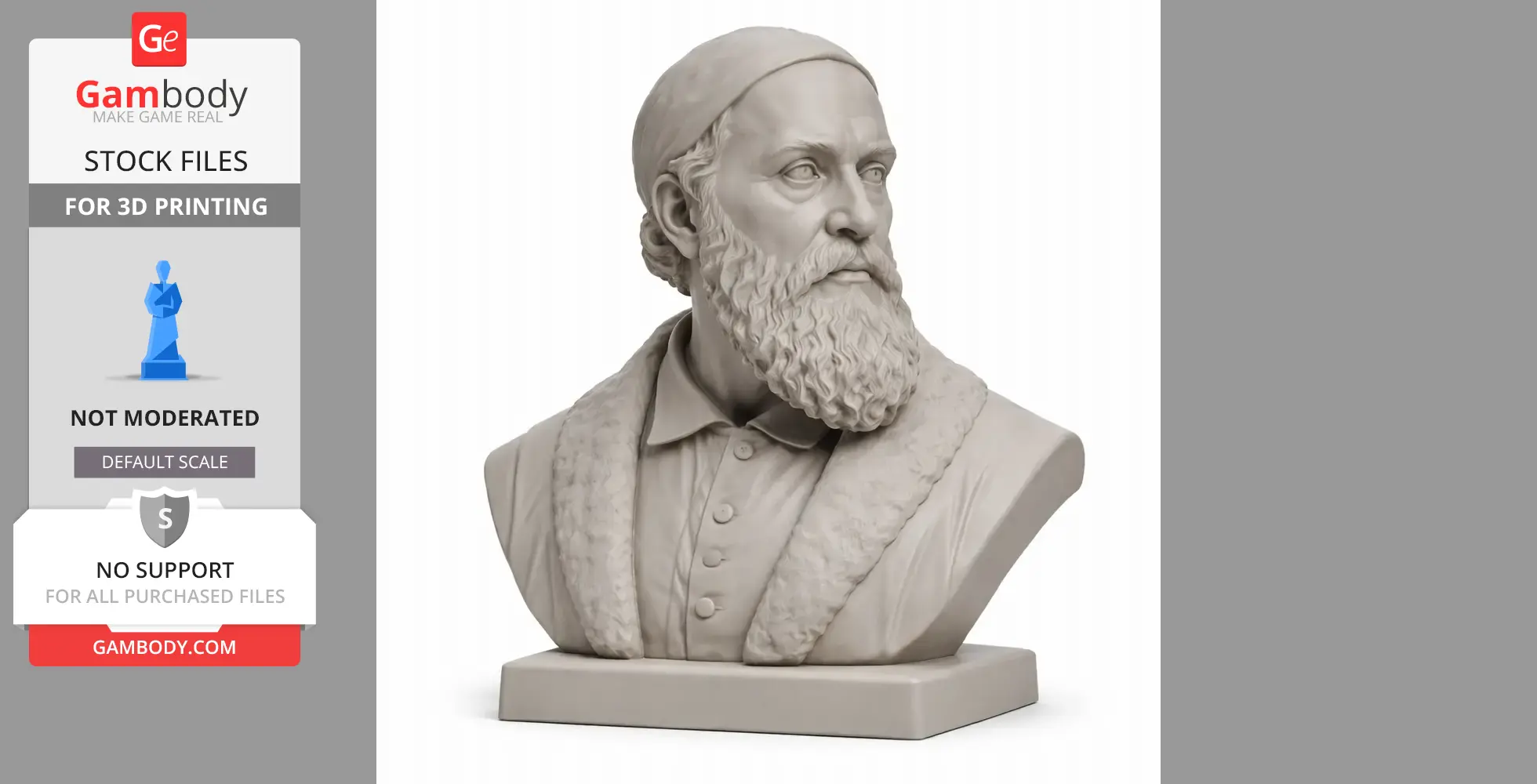 Titian Bust - Historical Warrior STL