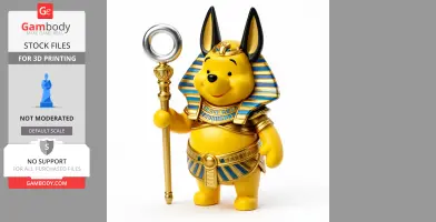Winnie the Pooh Anubis Ring Figure - Mashup Figure STL
