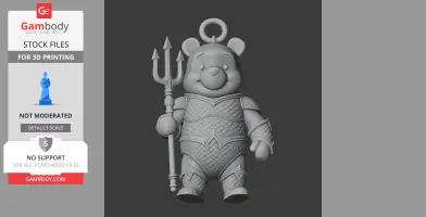 Winnie the Pooh Aquaman Ring Figure - Mashup Figure STL