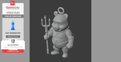 Winnie the Pooh Aquaman Ring Figure - Mashup Figure STL