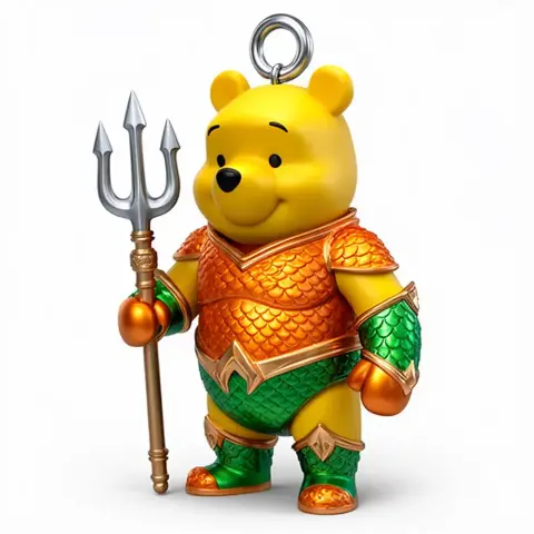 Winnie the Pooh Aquaman Ring Figure - Mashup Figure STL