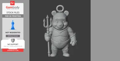 Winnie the Pooh Aquaman Ring Figure - Mashup Figure STL