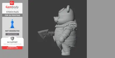 Winnie the Pooh Barbarian Ring Figure - Mashup Figure STL
