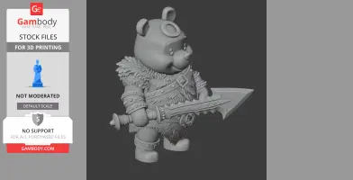 Winnie the Pooh Barbarian Ring Figure - Mashup Figure STL