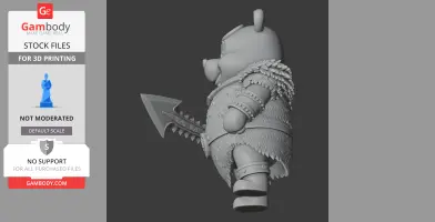 Winnie the Pooh Barbarian Ring Figure - Mashup Figure STL