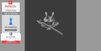 A stylized samurai character in combat pose, holding a sword.